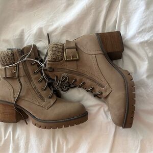 MIA Tan Lace Up Ankle Boots